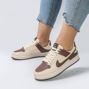 کفش و کتانی زنانه مدل نایک NIKE AIR رنگ کرم قهوه ای کد M1370