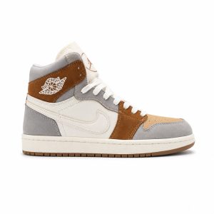 کفش و کتانی مردانه ساقدار مدل NIKE JORDAN 1 رنگ سفید طوسی کد 2140