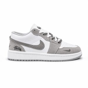 کفش و کتانی مردانه مدل NIKE AIR JORDAN 1 رنگ سفید طوسی کد 2284