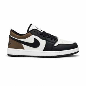 کفش و کتانی مردانه مدل NIKE AIR JORDAN 1 رنگ سفید قهوه ای کد 30193
