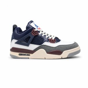 کفش و کتانی مردانه ساقدار مدل جردن NIKE AIR JORDAN 4 رنگ سرمه ای کرم کد 2147